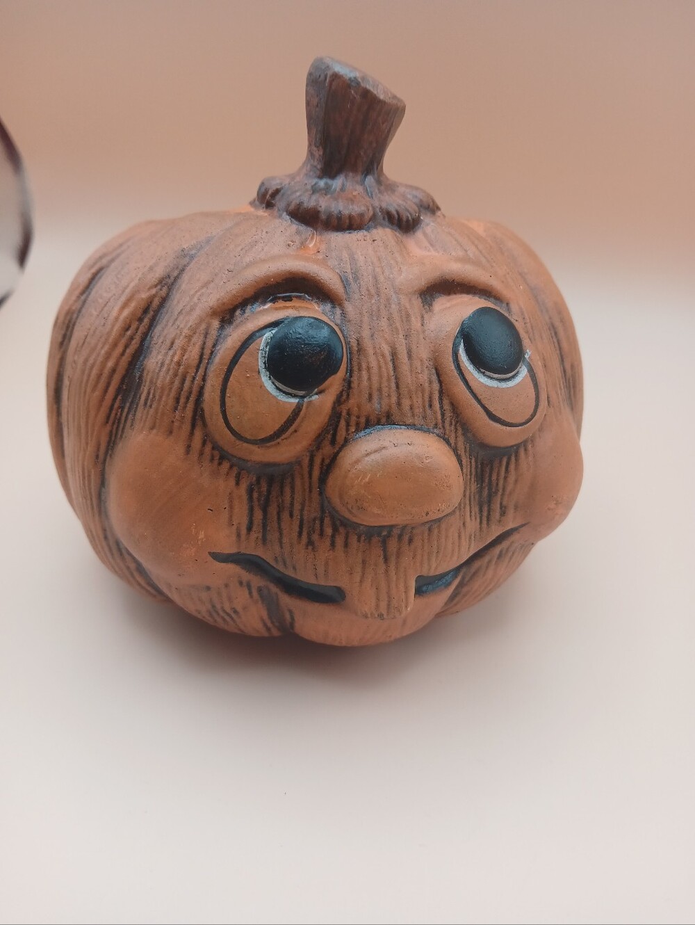 Vintage 1980s Ceramic Pumpkin Face Planter/Pot